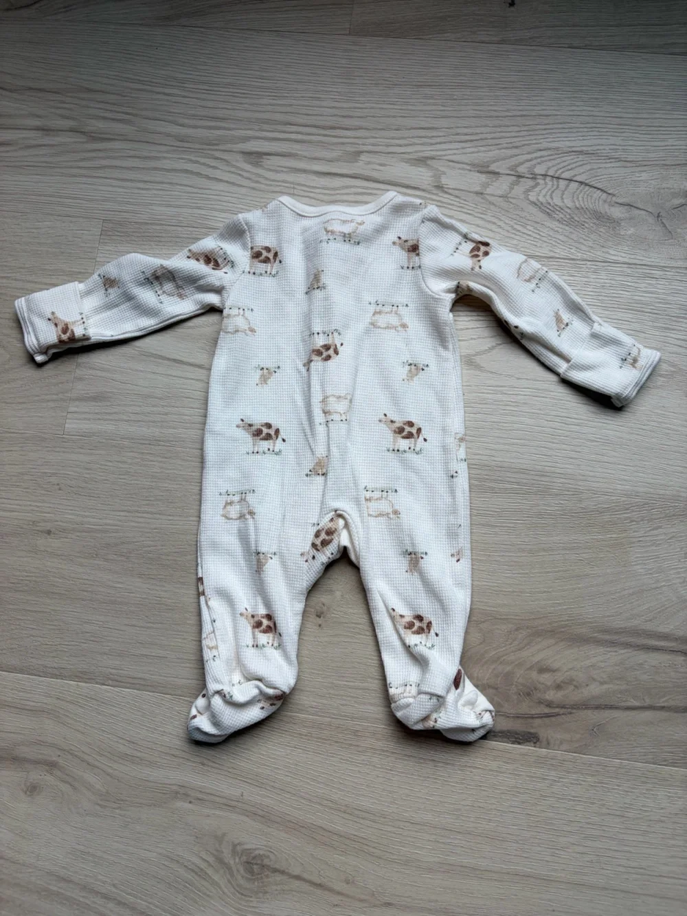 Carter's White Fram print Print Waffle Footed Pajamas